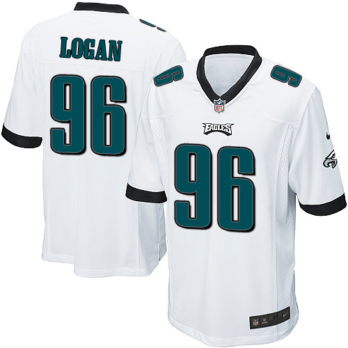 Men's Game Bennie Logan Nike Jersey White Road - #96 NFL Philadelphia Eagles